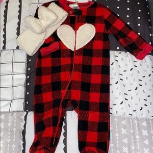 Babygirl heart sleeper and headband